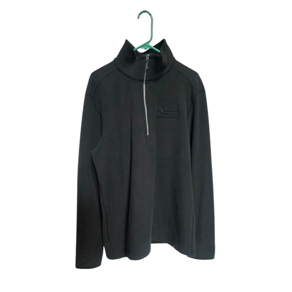 Stio Fleece Pullover Mens XL Black 1/4 Zip Lightweight Fleece Logo Long Shadows